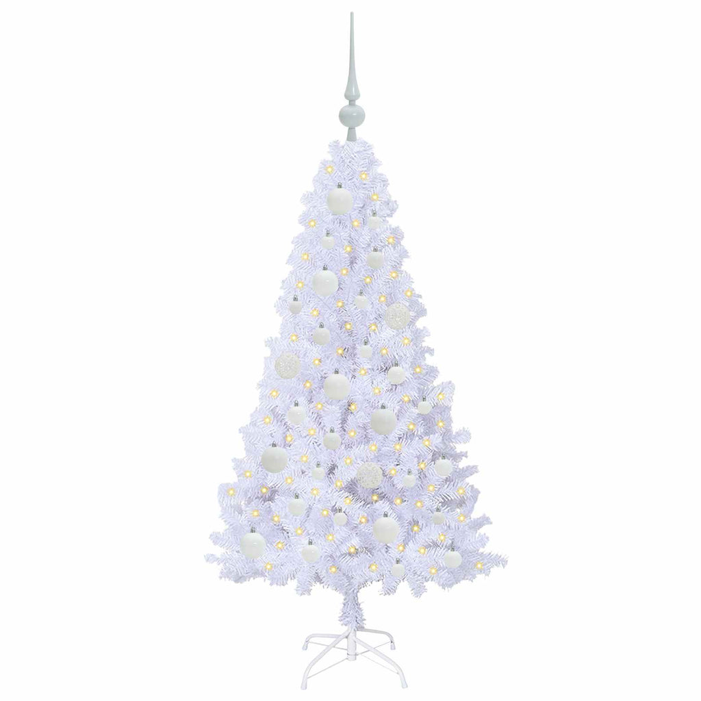 Vidaxl kunstkerstboom met 150 led wit 120 cm pvc en staal