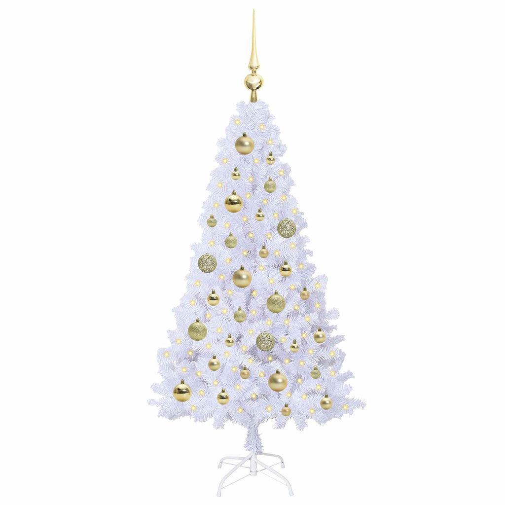 Vidaxl kunstkerstboom met 150 led wit 120 cm pvc en staal