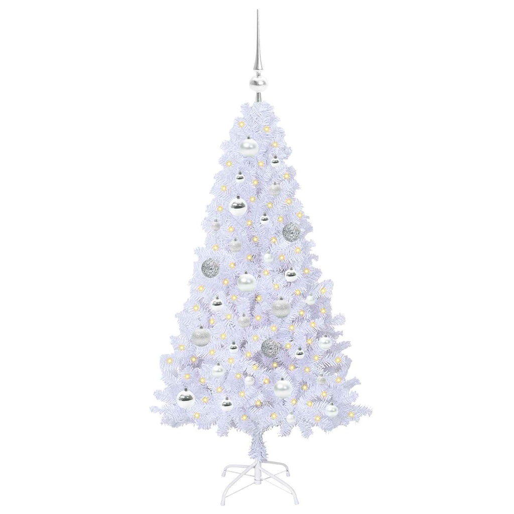 Vidaxl kunstkerstboom met 150 led wit 120 cm pvc en staal
