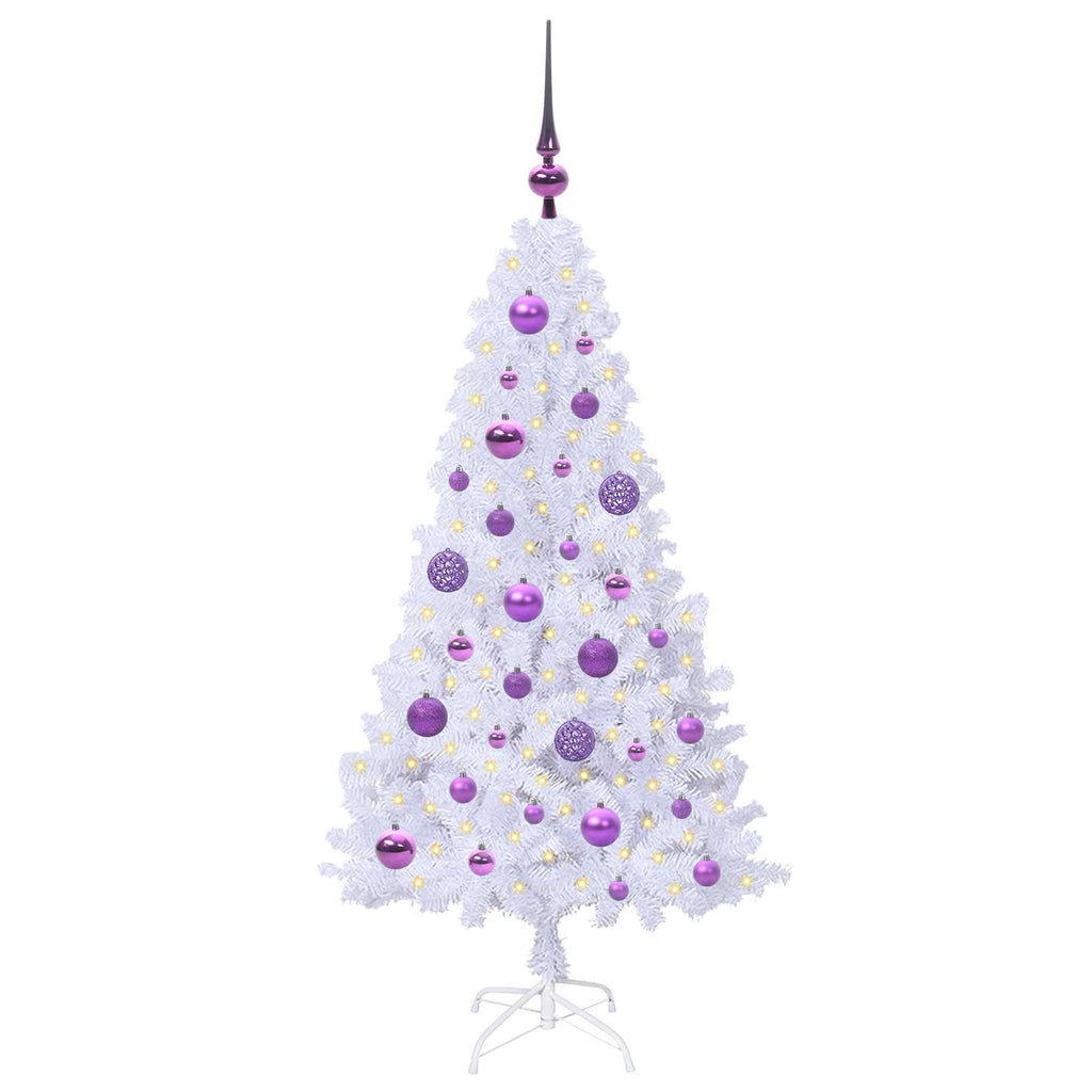 Vidaxl kunstkerstboom met 150 led wit 120 cm pvc en staal