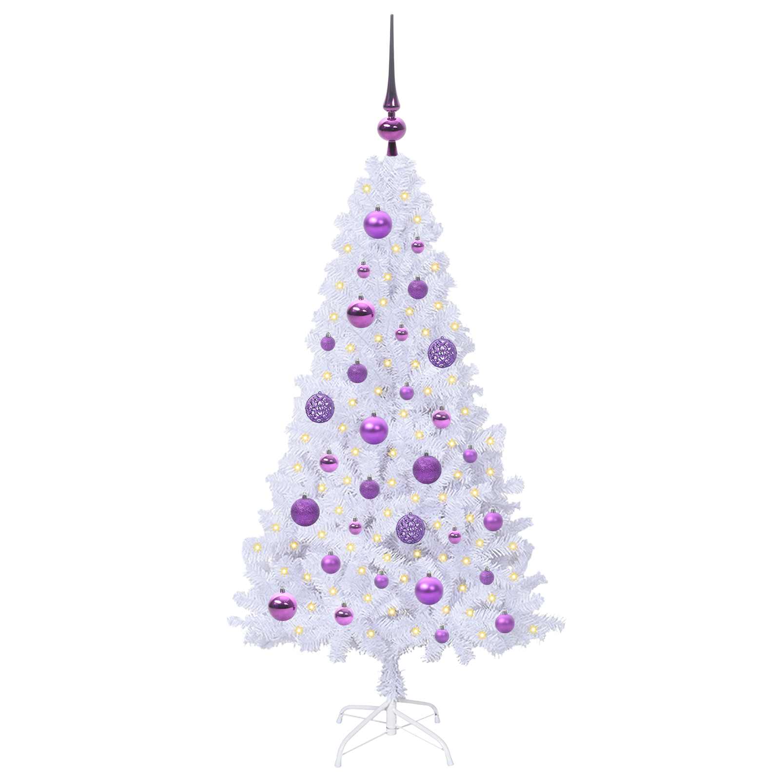 Vidaxl kunstkerstboom met 150 led wit 120 cm pvc en staal