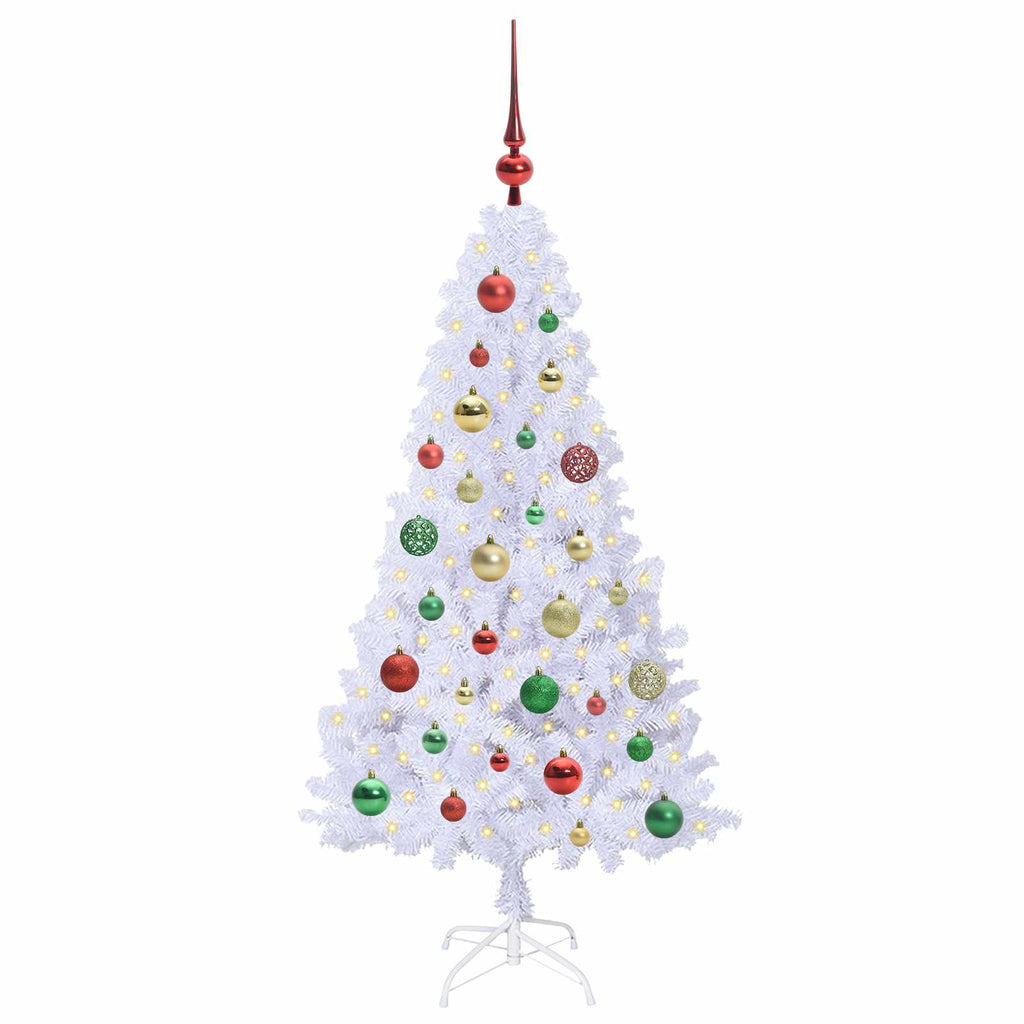 Vidaxl kunstkerstboom met 150 led wit 120 cm pvc en staal