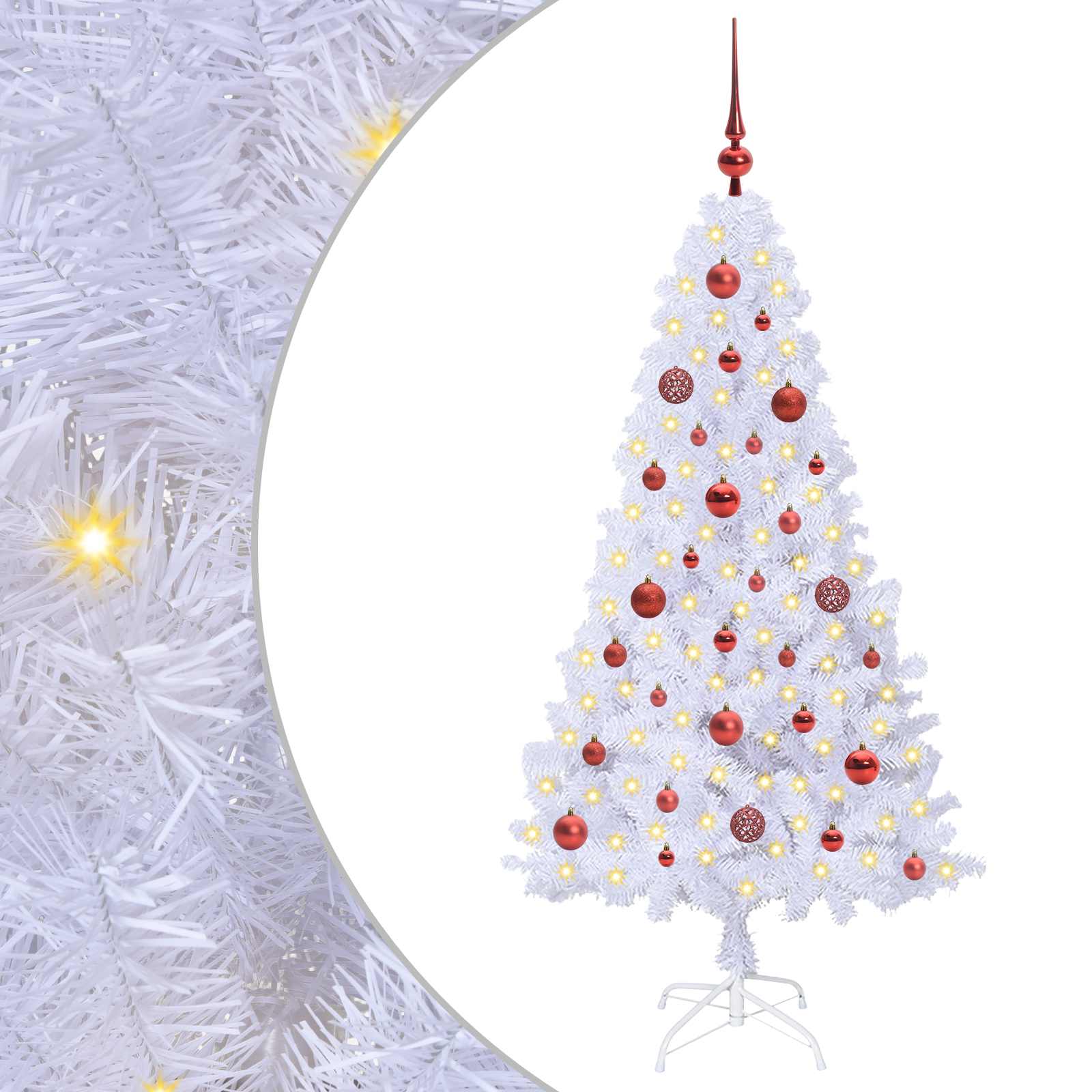 Vidaxl kunstkerstboom met 150 led wit 150 cm pvc en staal