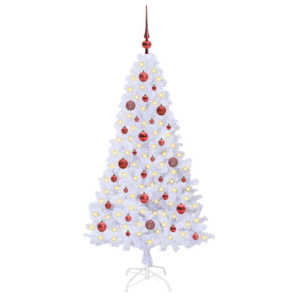 Vidaxl kunstkerstboom met 150 led wit 150 cm pvc en staal