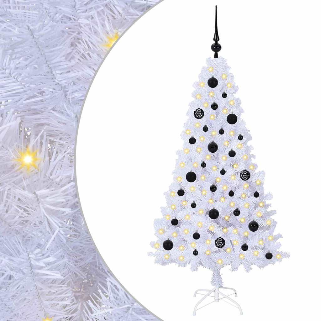 Vidaxl kunstkerstboom met 150 led wit 150 cm pvc en staal