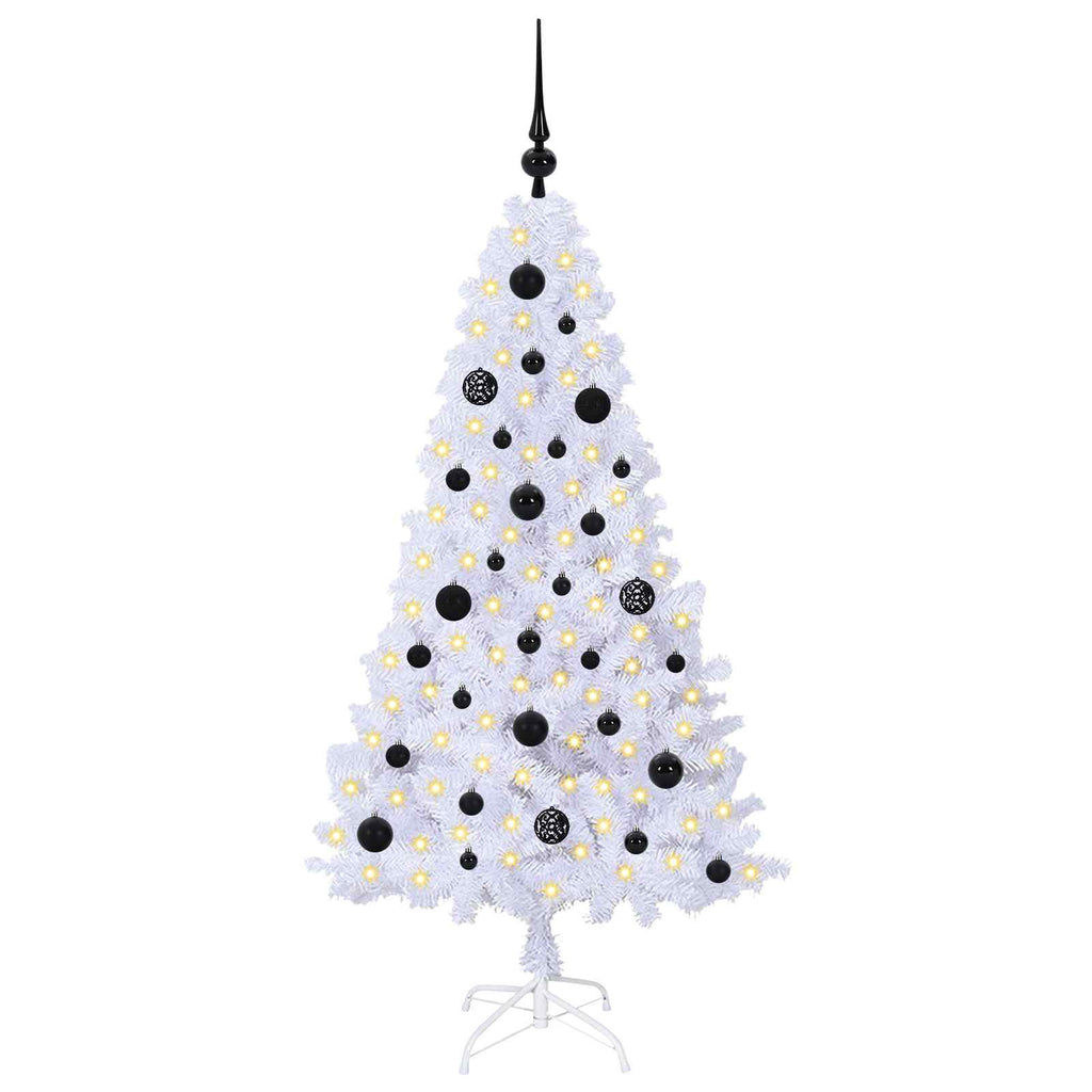 Vidaxl kunstkerstboom met 150 led wit 150 cm pvc en staal