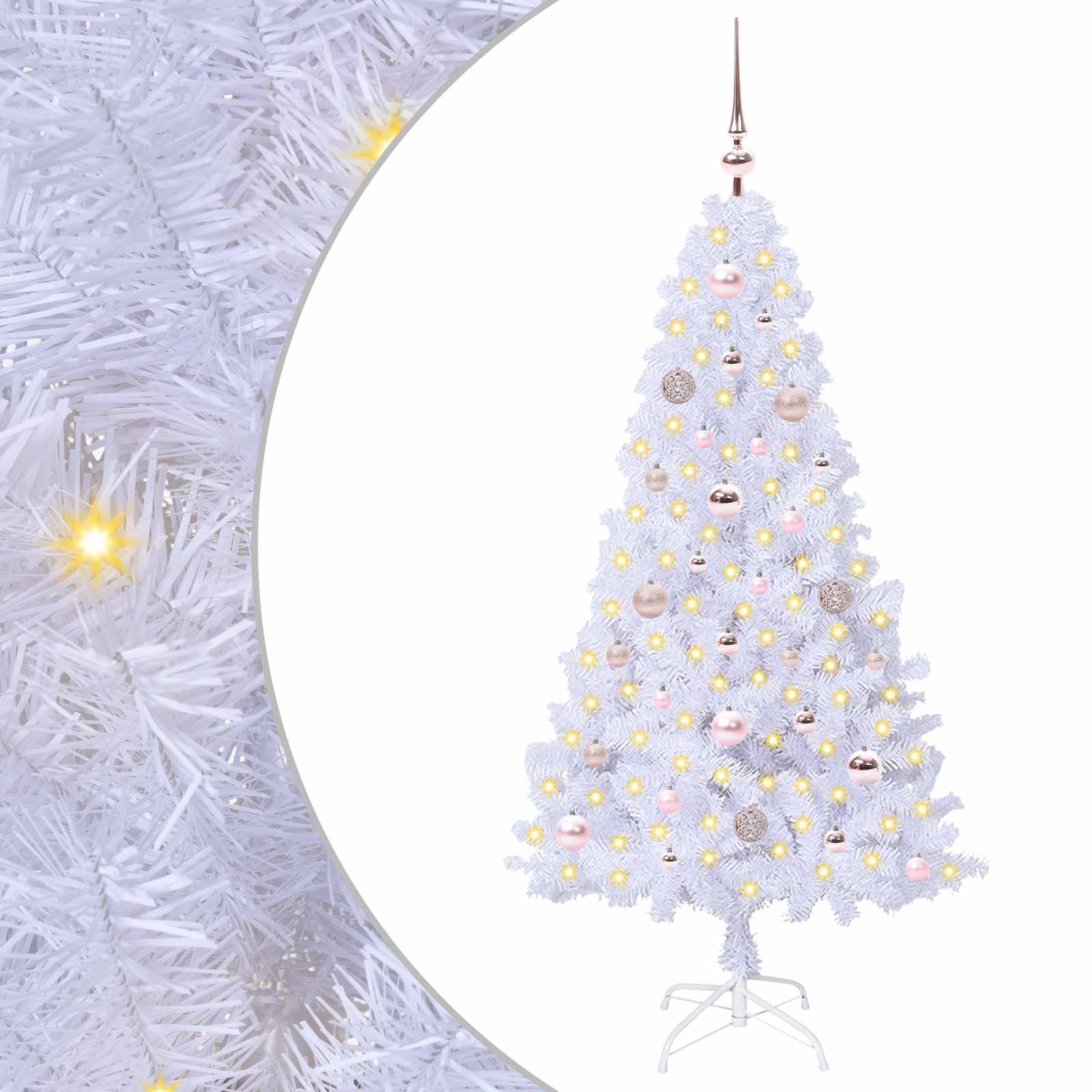 Vidaxl kunstkerstboom met 150 led wit 150 cm pvc en staal