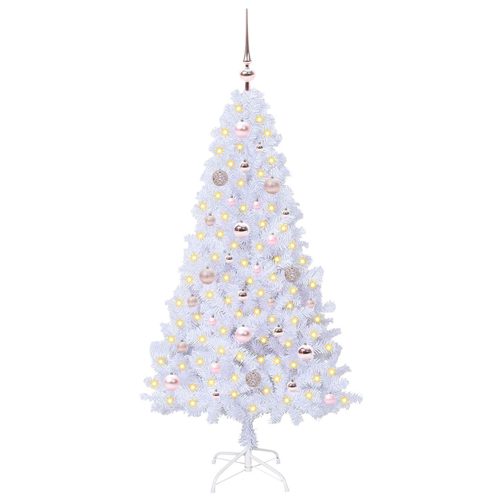 Vidaxl kunstkerstboom met 150 led wit 150 cm pvc en staal