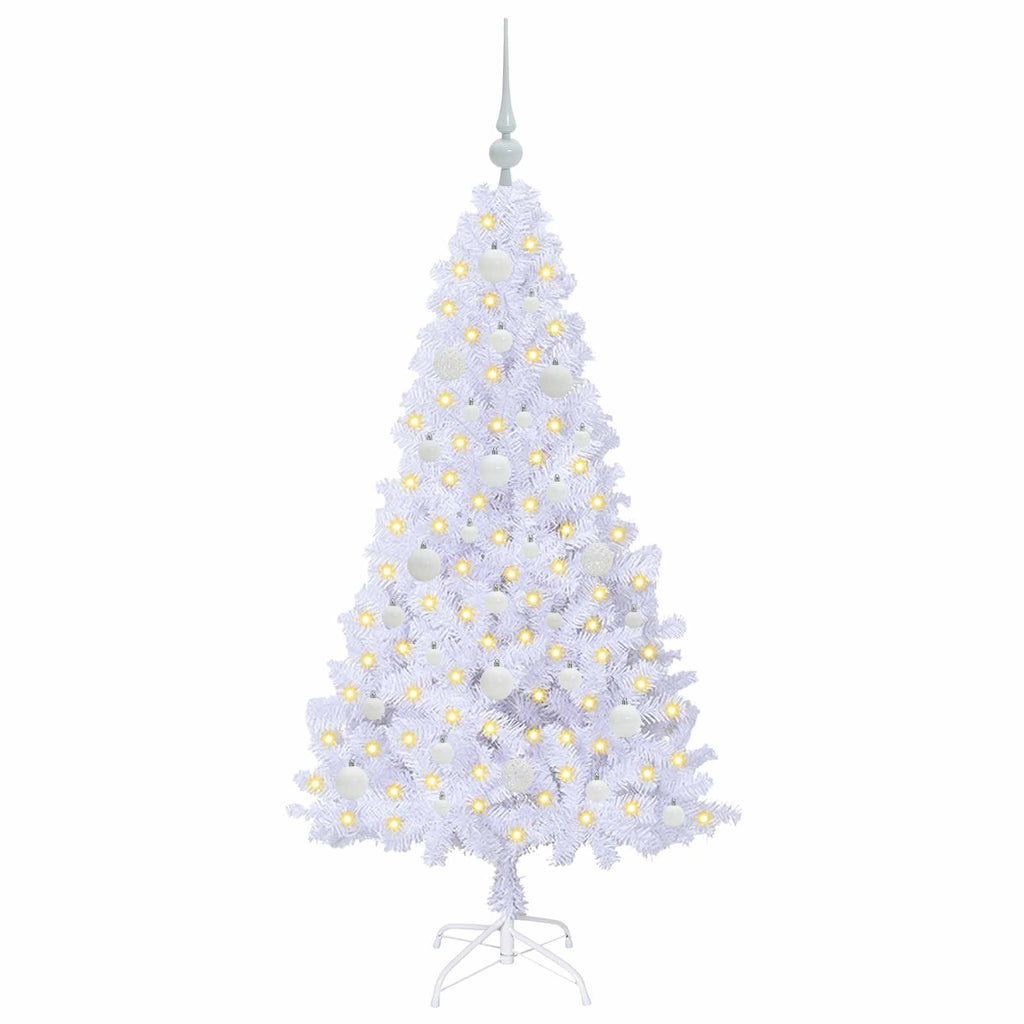 Vidaxl kunstkerstboom met 150 led wit 150 cm pvc en staal