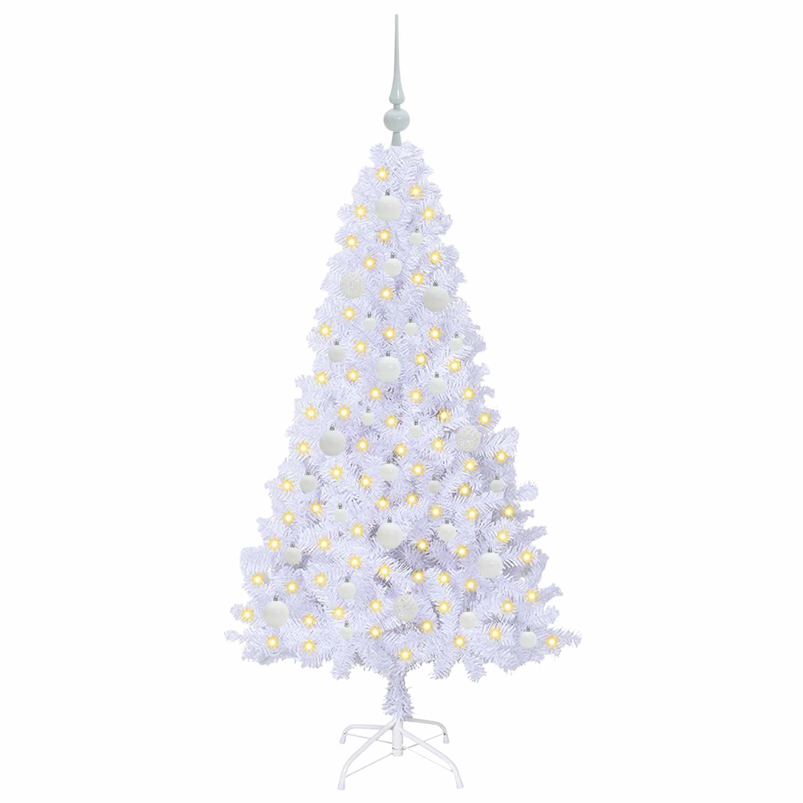 Vidaxl kunstkerstboom met 150 led wit 150 cm pvc en staal