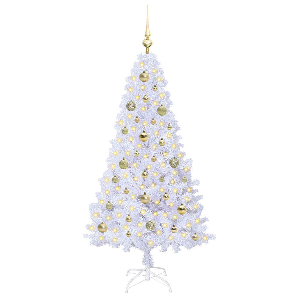 Vidaxl kunstkerstboom met 150 led wit 150 cm pvc en staal