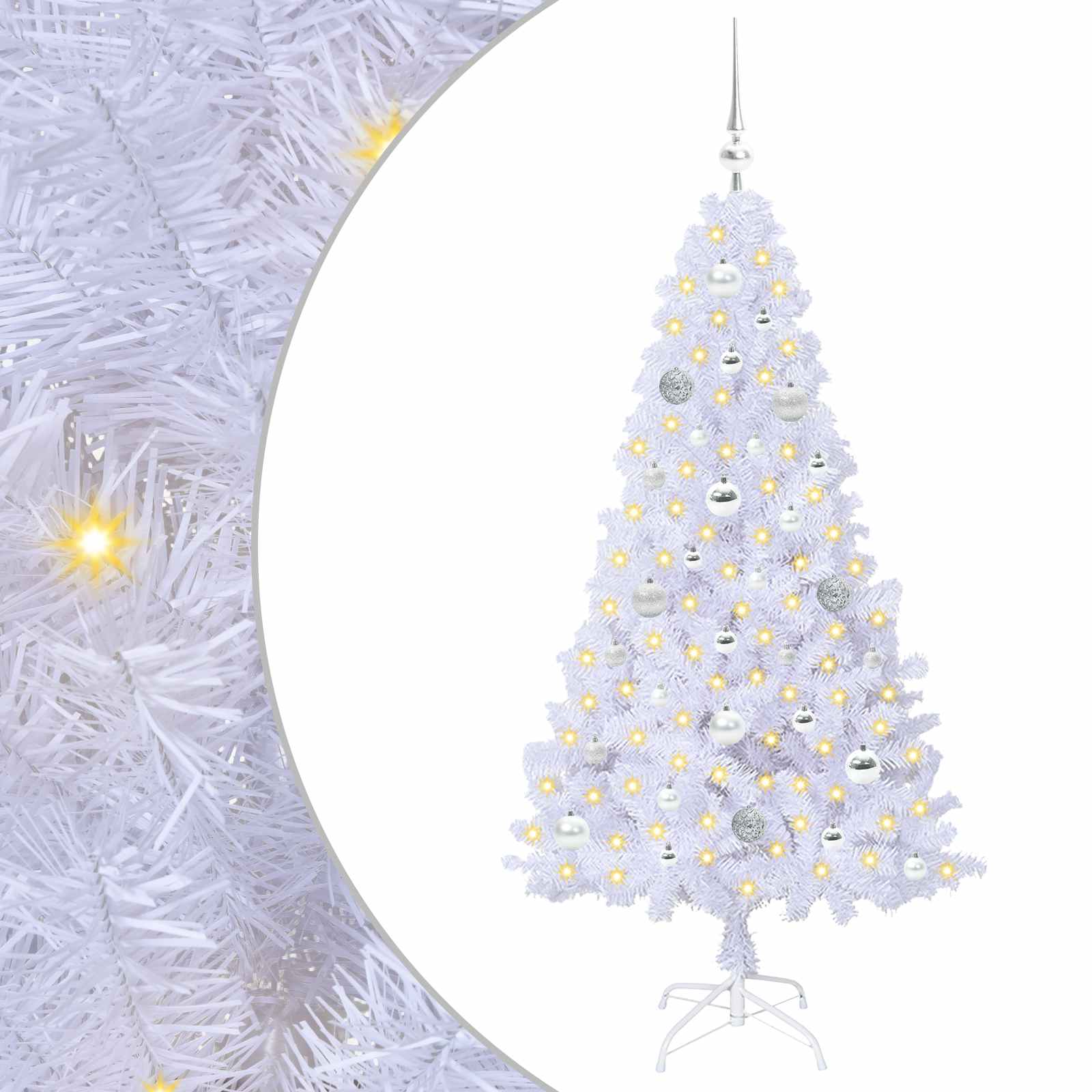 Vidaxl kunstkerstboom met 150 led wit 150 cm pvc en staal