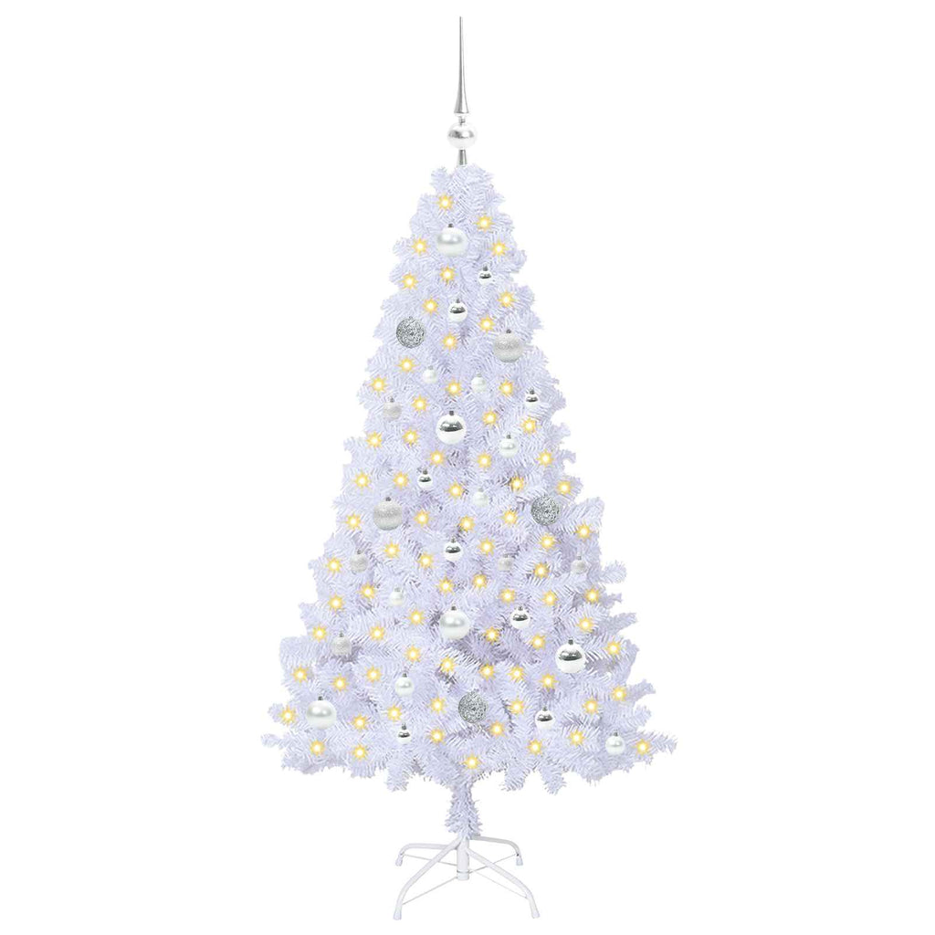 Vidaxl kunstkerstboom met 150 led wit 150 cm pvc en staal