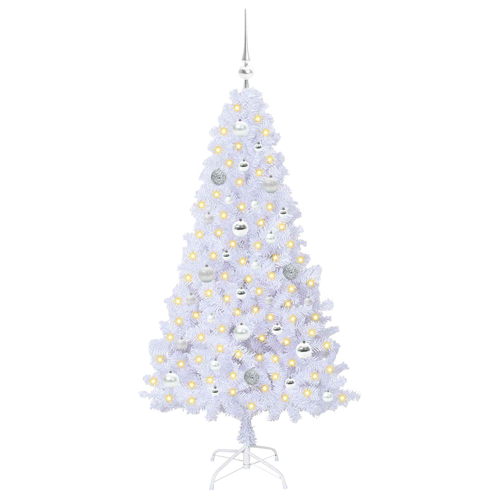 Vidaxl kunstkerstboom met 150 led wit 150 cm pvc en staal