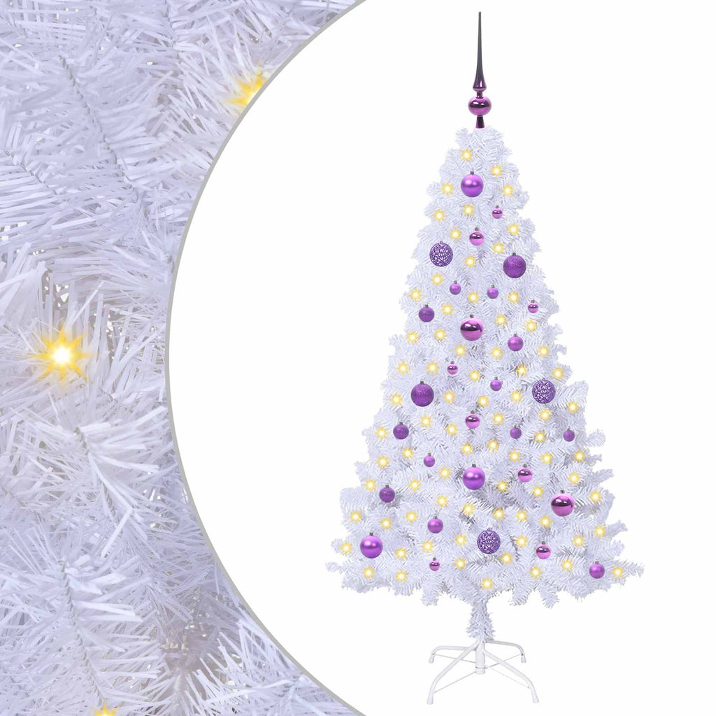 Vidaxl kunstkerstboom met 150 led wit 150 cm pvc en staal