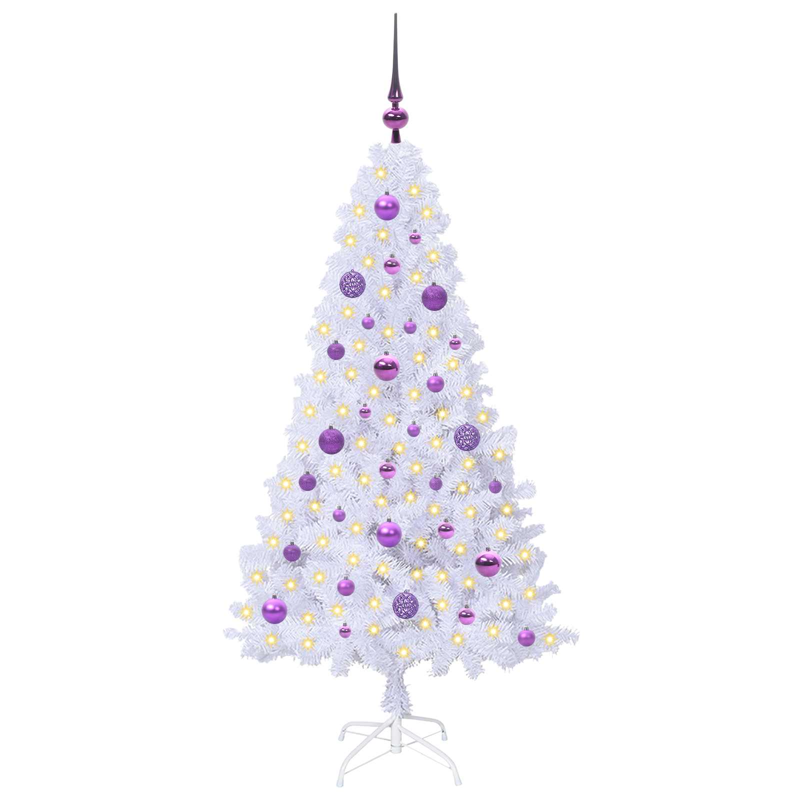 Vidaxl kunstkerstboom met 150 led wit 150 cm pvc en staal
