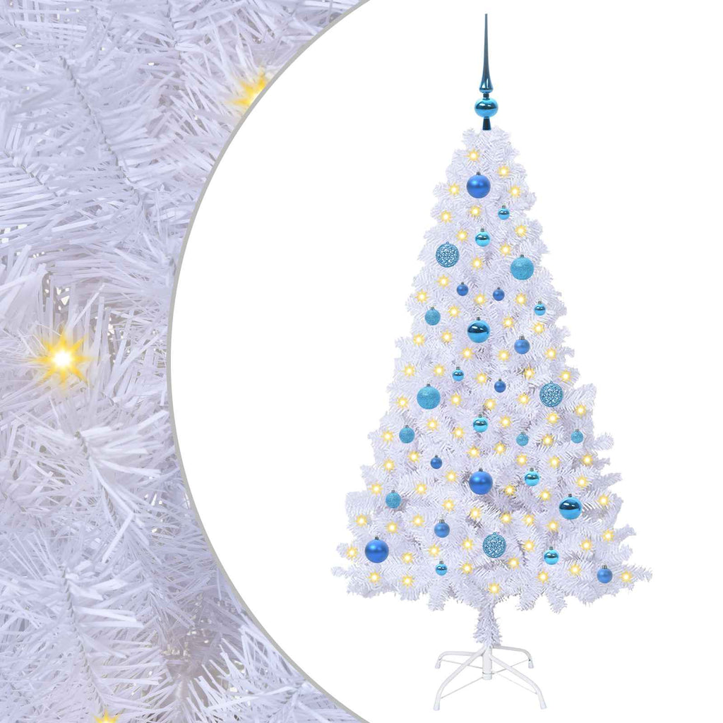 Vidaxl kunstkerstboom met 150 led wit 150 cm pvc en staal