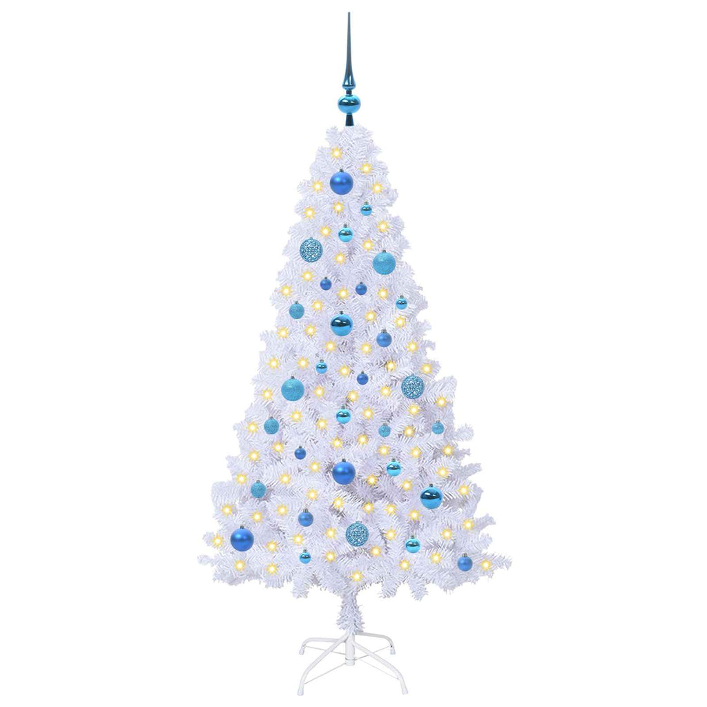 Vidaxl kunstkerstboom met 150 led wit 150 cm pvc en staal