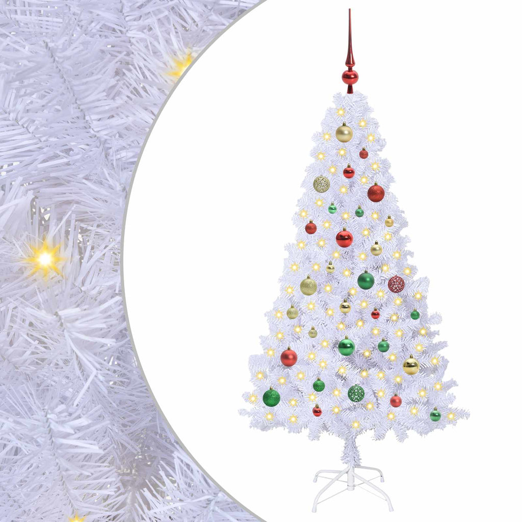 Vidaxl kunstkerstboom met 150 led wit 150 cm pvc en staal