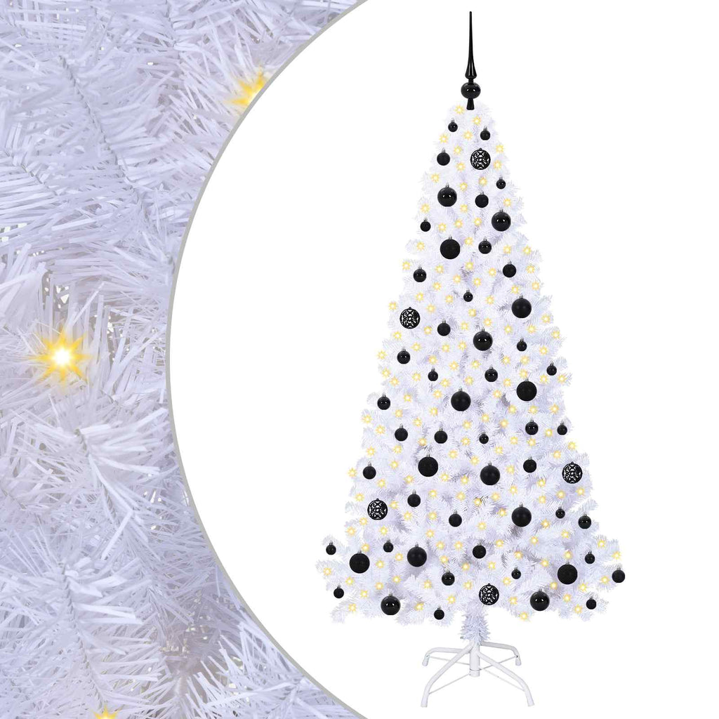 Vidaxl kunstkerstboom met 300 led wit 180 cm pvc en staal