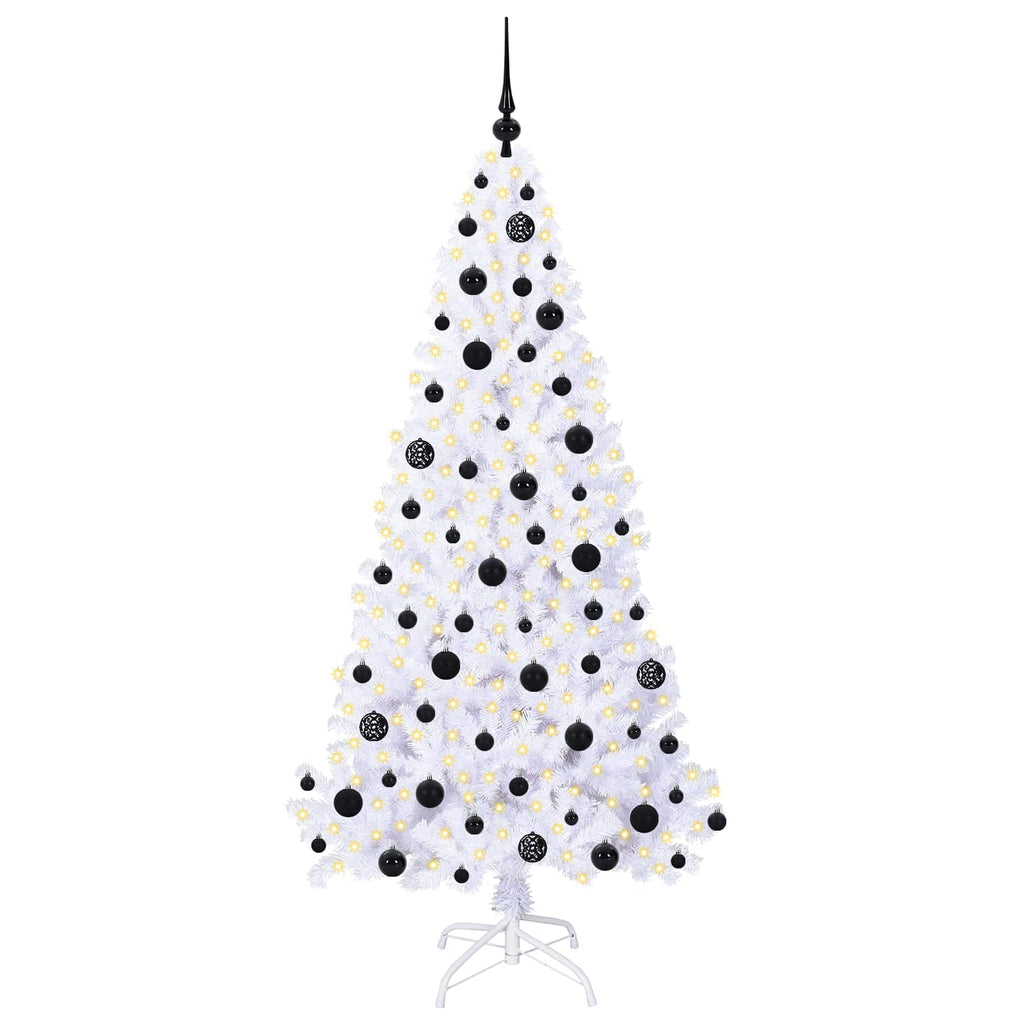 Vidaxl kunstkerstboom met 300 led wit 180 cm pvc en staal