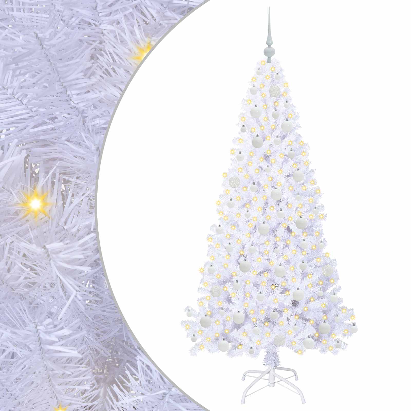Vidaxl kunstkerstboom met 300 led wit 180 cm pvc en staal