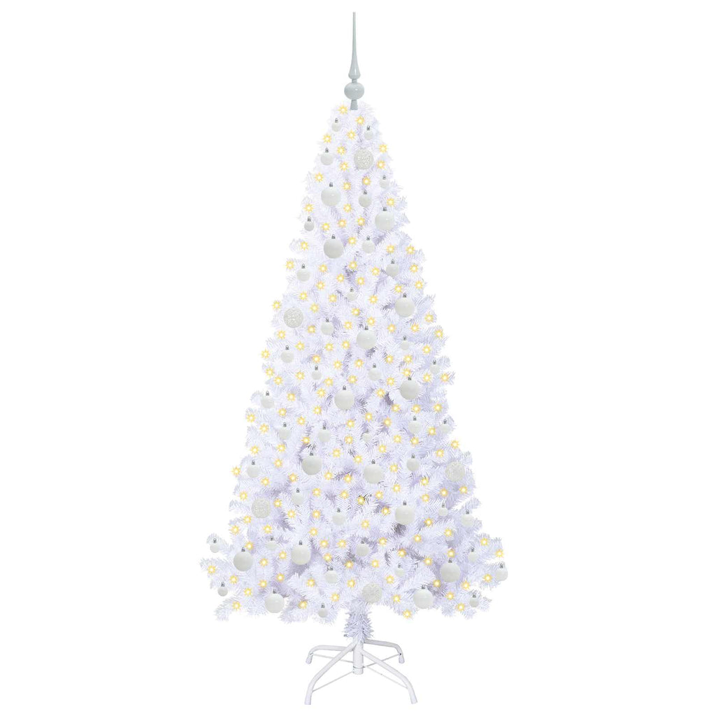 Vidaxl kunstkerstboom met 300 led wit 180 cm pvc en staal
