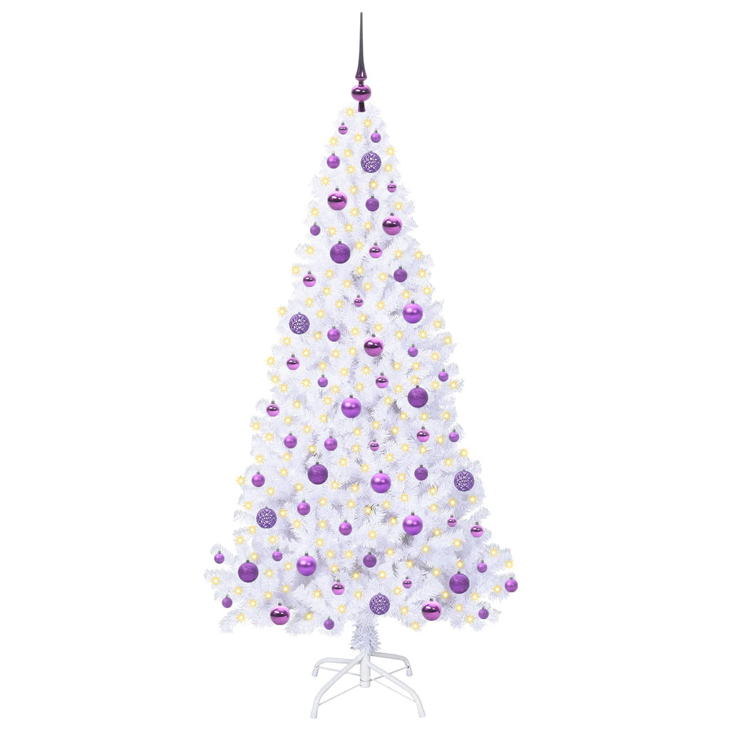 Vidaxl kunstkerstboom met 300 led wit 180 cm pvc en staal