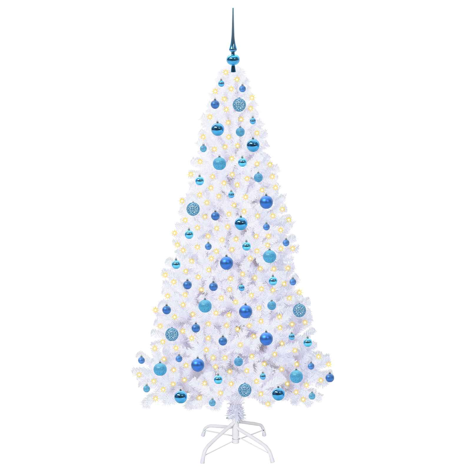 Vidaxl kunstkerstboom met 300 led wit 180 cm pvc en staal