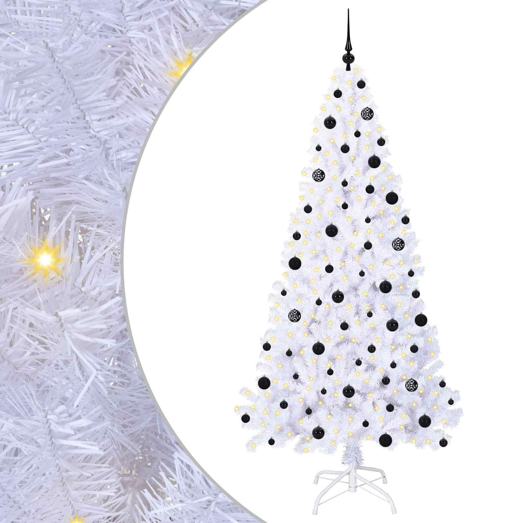 Vidaxl kunstkerstboom met 300 led wit 210 cm pvc en staal