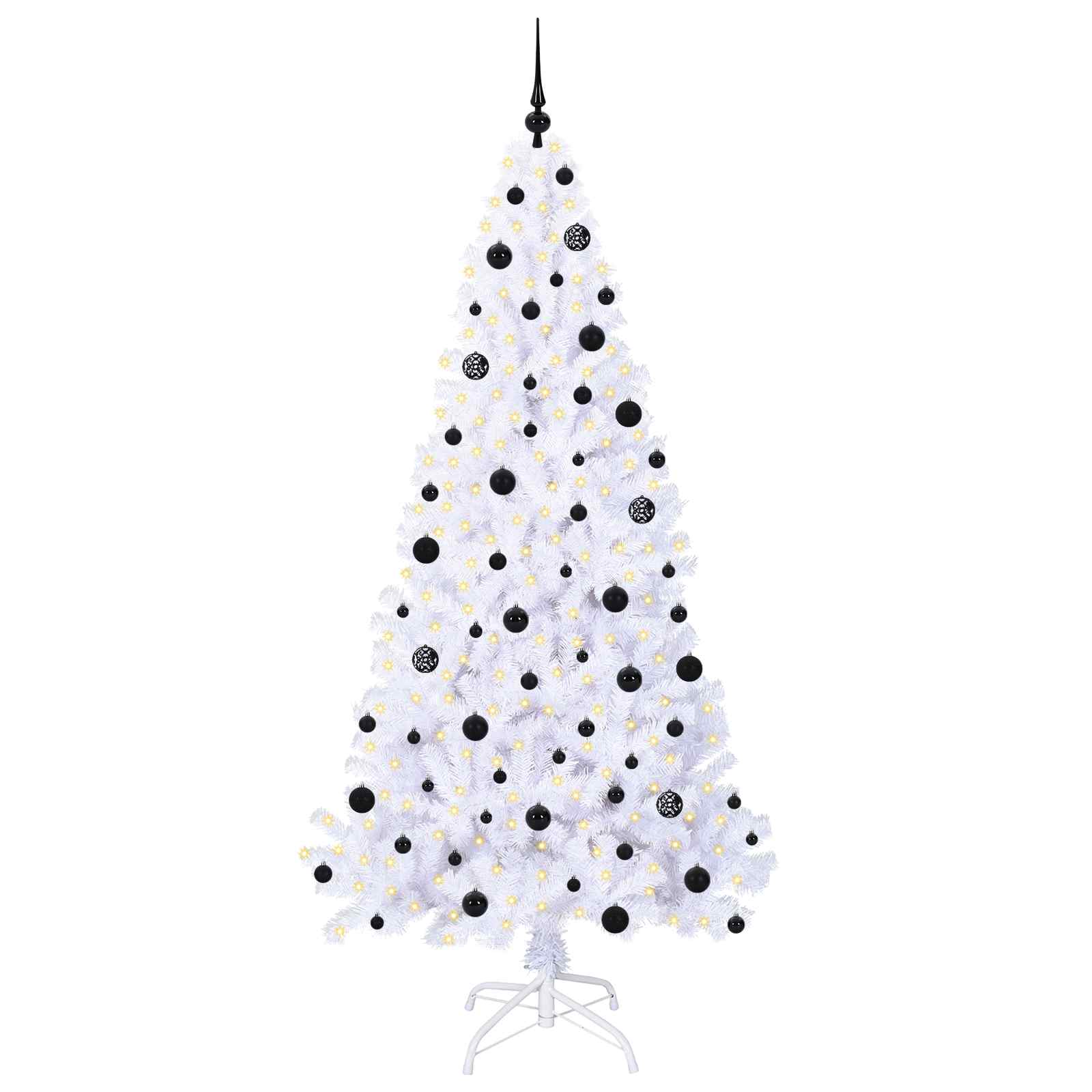 Vidaxl kunstkerstboom met 300 led wit 210 cm pvc en staal
