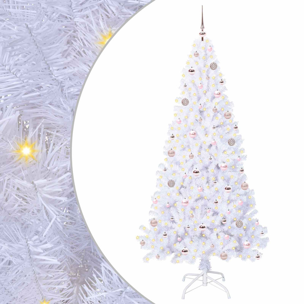 Vidaxl kunstkerstboom met 300 led wit 210 cm pvc en staal