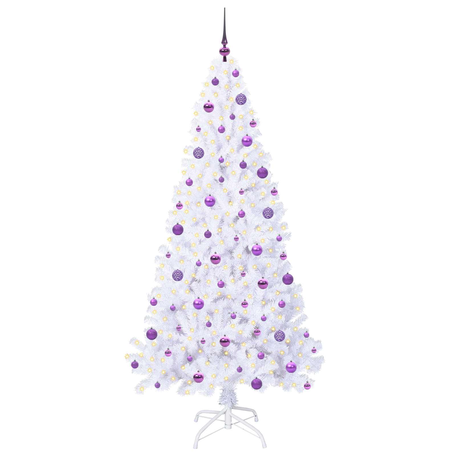 Vidaxl kunstkerstboom met 300 led wit 210 cm pvc en staal