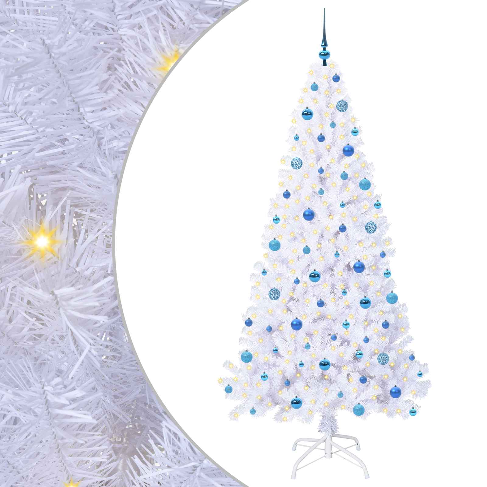 Vidaxl kunstkerstboom met 300 led wit 210 cm pvc en staal