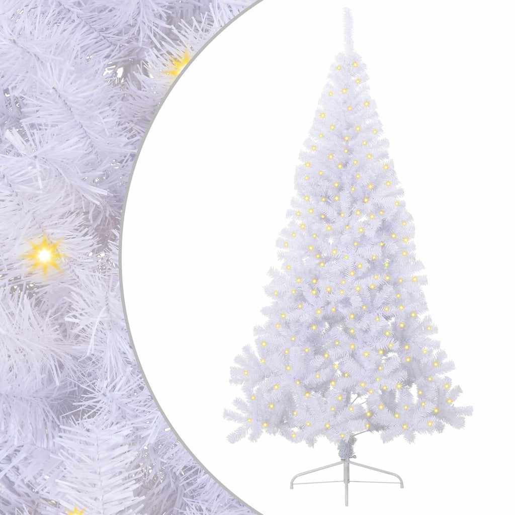 Vidaxl kunstkerstboom met 300 led wit 240 cm pvc en staal