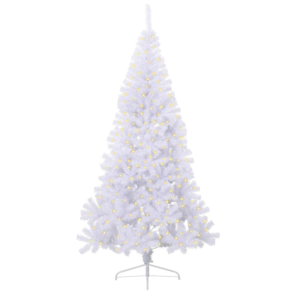 Vidaxl kunstkerstboom met 300 led wit 240 cm pvc en staal