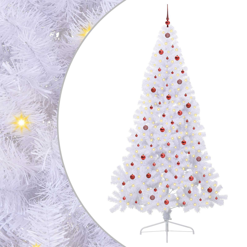Vidaxl kunstkerstboom met 300 led wit 240 cm pvc en staal