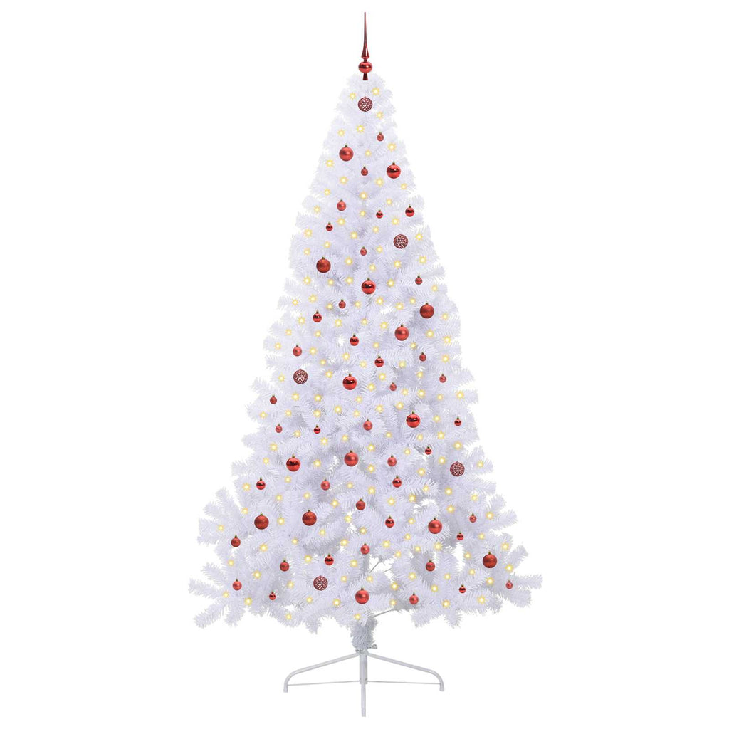 Vidaxl kunstkerstboom met 300 led wit 240 cm pvc en staal
