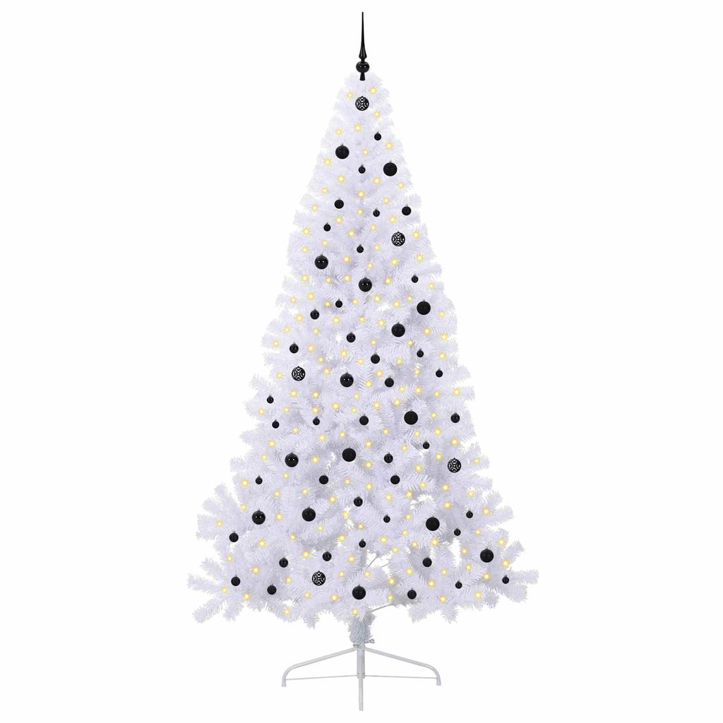Vidaxl kunstkerstboom met 300 led wit 240 cm pvc en staal