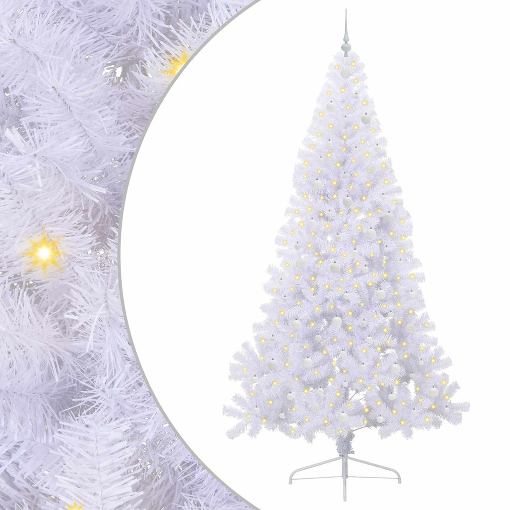 Vidaxl kunstkerstboom met 300 led wit 240 cm pvc en staal