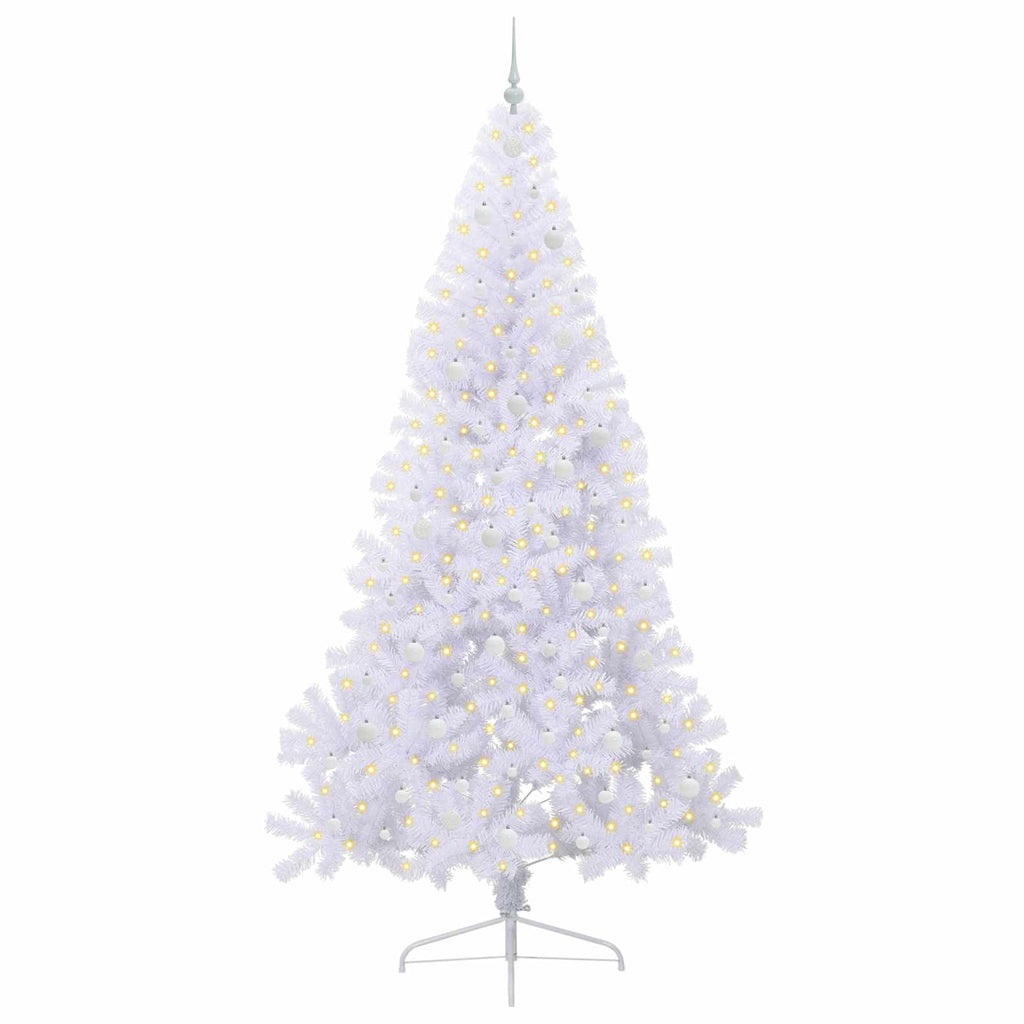 Vidaxl kunstkerstboom met 300 led wit 240 cm pvc en staal