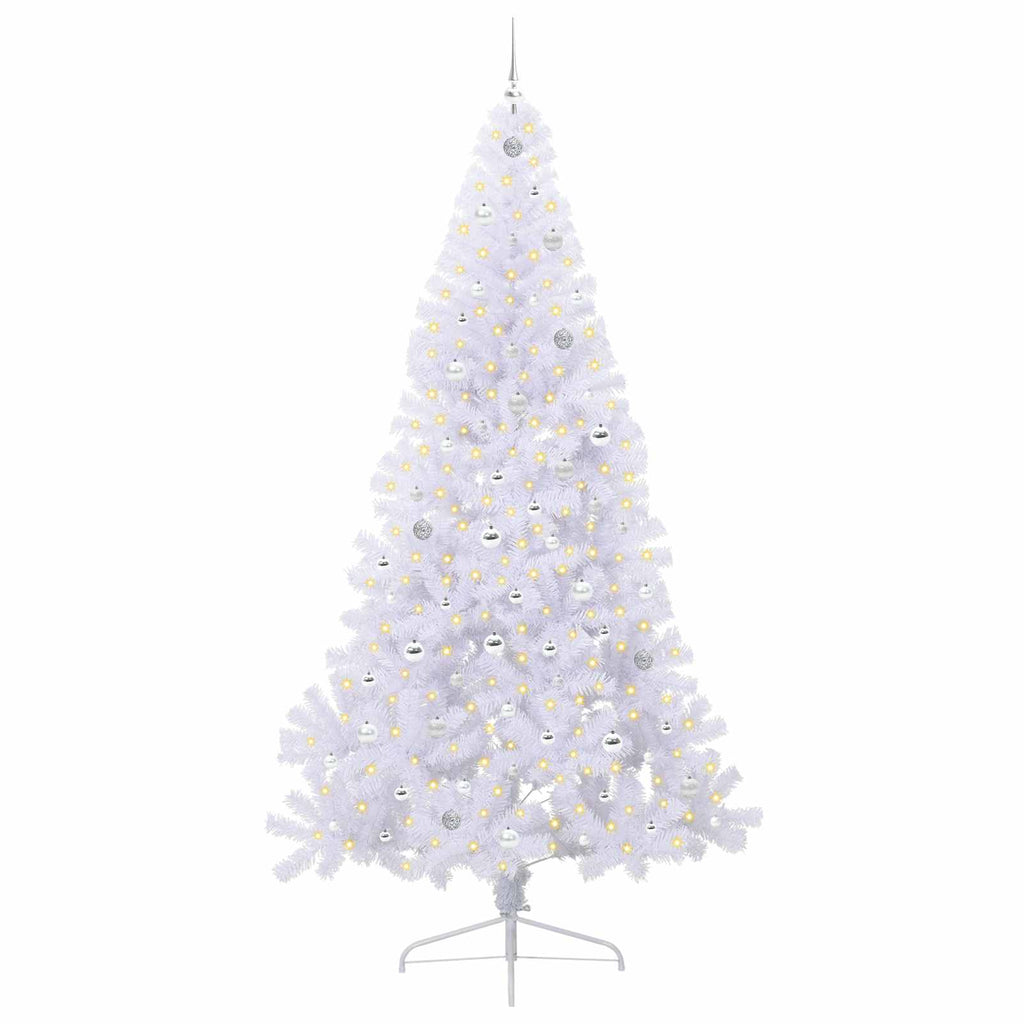 Vidaxl kunstkerstboom met 300 led wit 240 cm pvc en staal