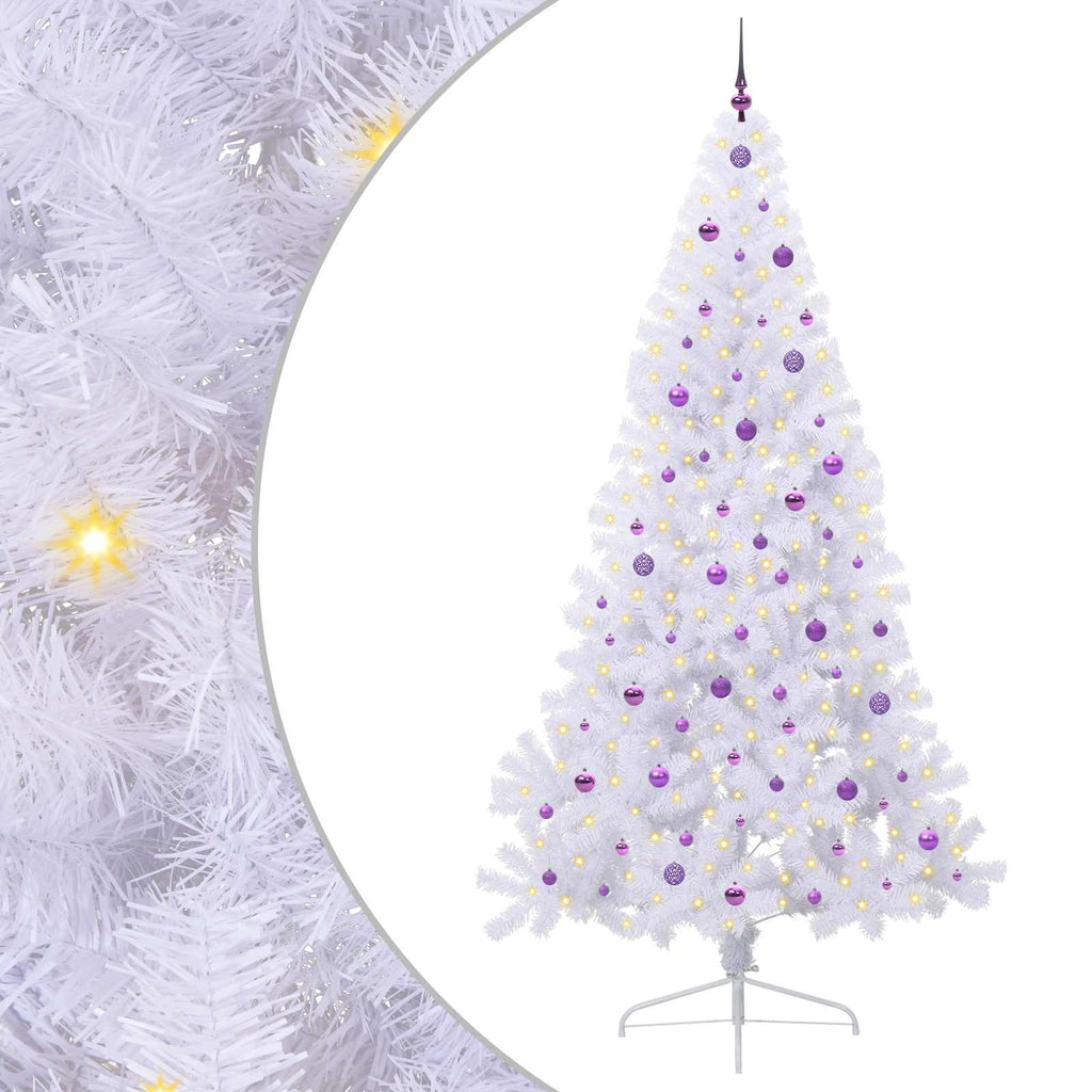 Vidaxl kunstkerstboom met 300 led wit 240 cm pvc en staal