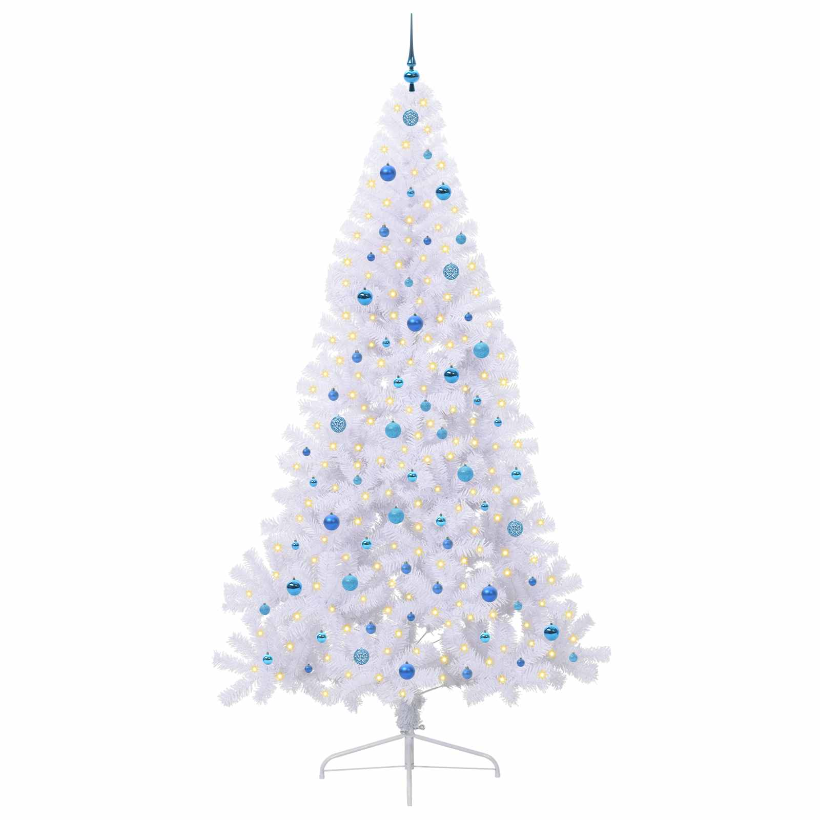 Vidaxl kunstkerstboom met 300 led wit 240 cm pvc en staal