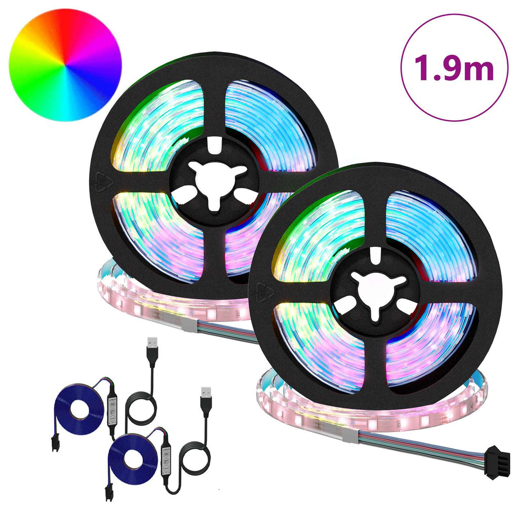 Vidaxl led-strip 2 pcs zwart en transparant 950 mm koper en kunststof