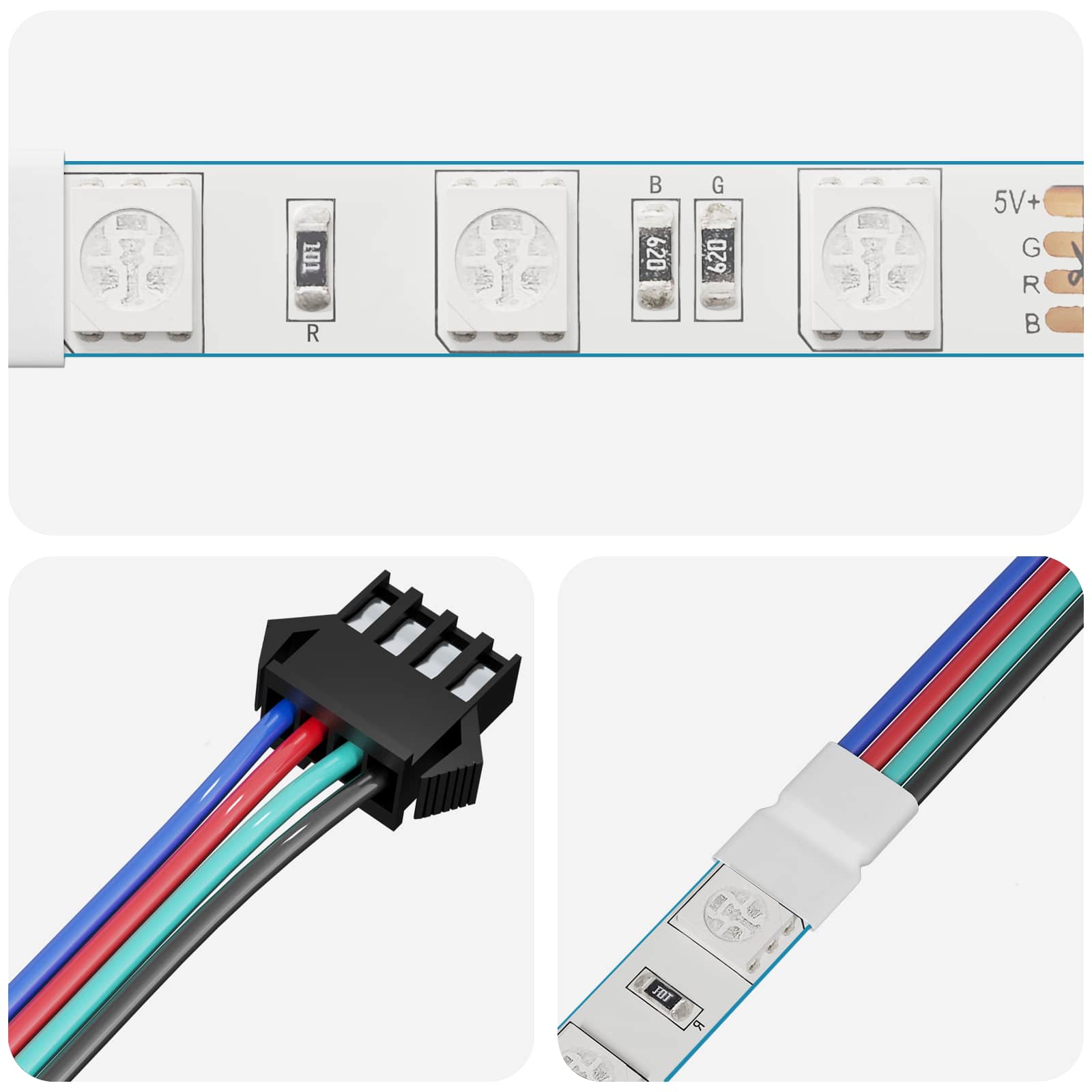 Vidaxl led-strip 2 pcs zwart en multikleur 1745 mm koper en kunststof