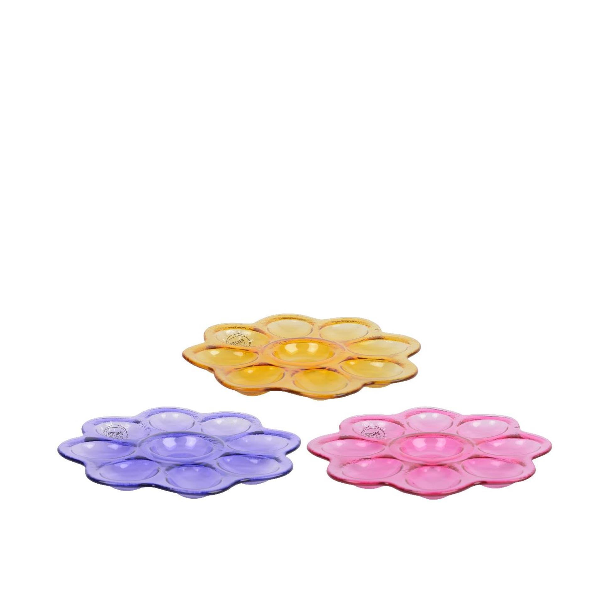 Decoris eierschaal bloem glas ø20,7xh2cm