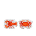 Decoris bord zeedier glas 17,5x26,5x2,5cm 2 assorti