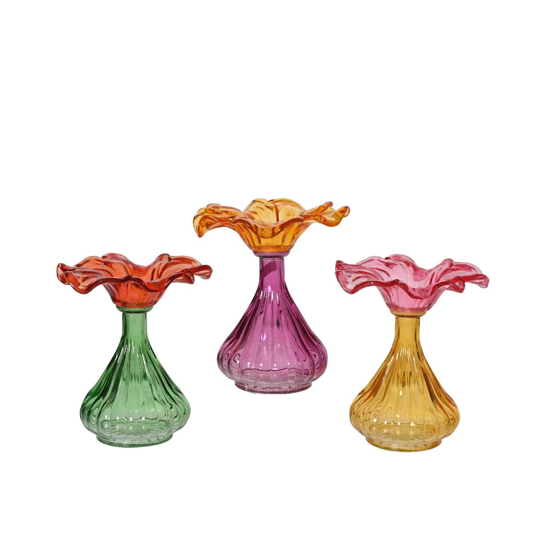 Decoris vaas bloem glas ø16,5xh19cm