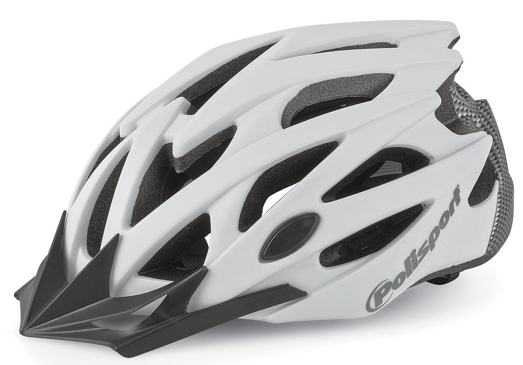 Polisport-Zweig-Fahrradhelm L 58-61 cm weiß matt Kohlenstoff